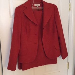 Red Women’s Skirt Suit by Emily Size 12